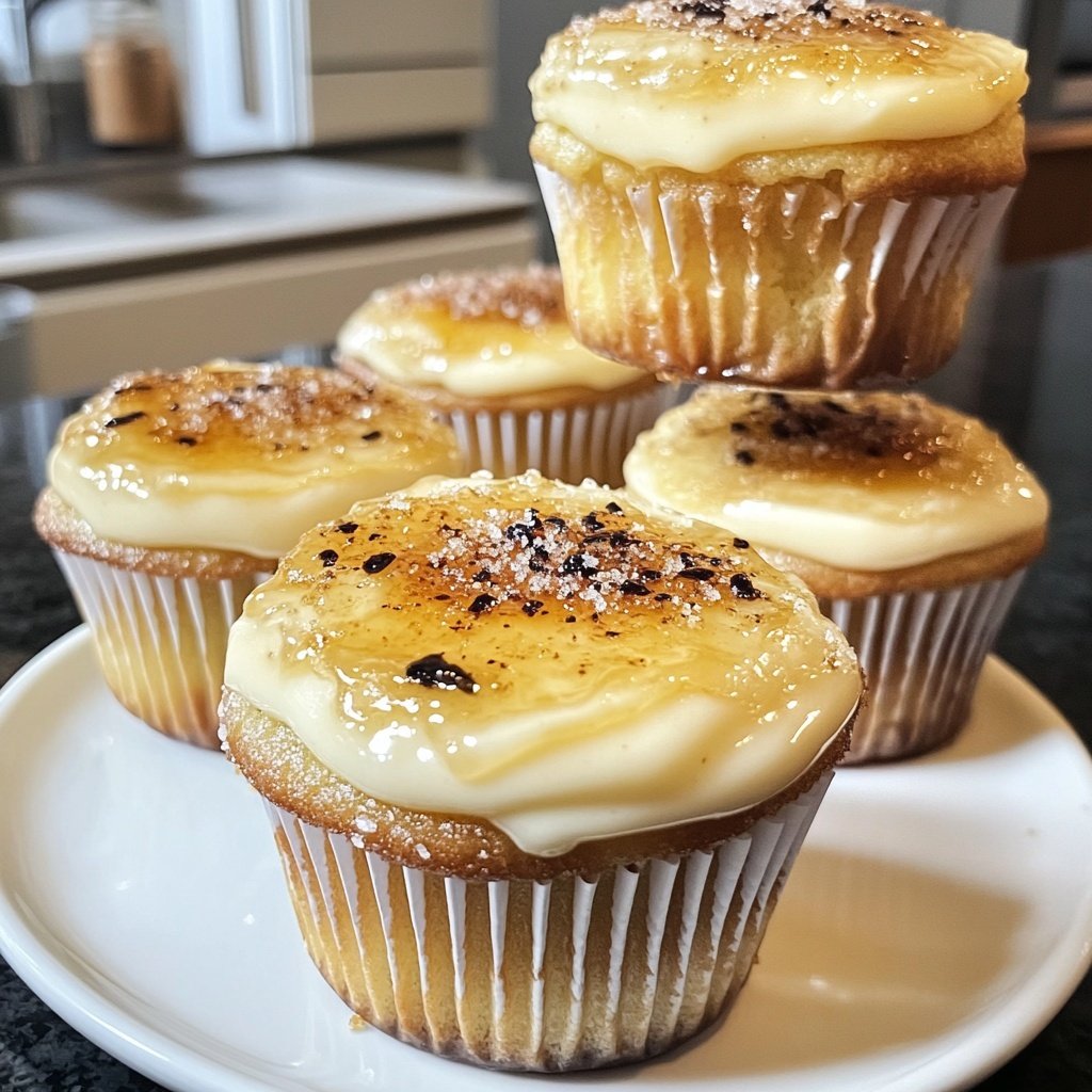 Vanilla Bean Crème Brûlée Cheesecake Cupcakes