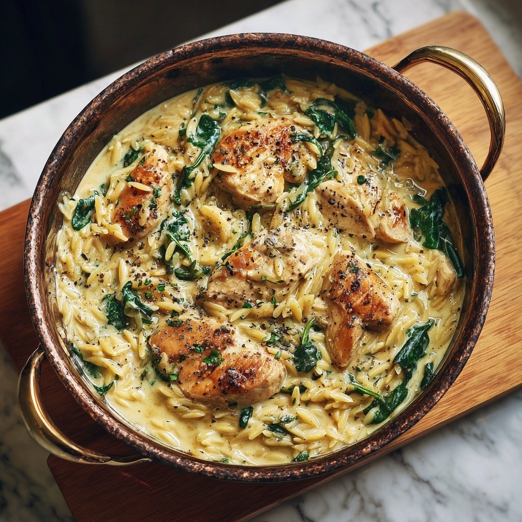 One Pot Creamy Chicken And Orzo