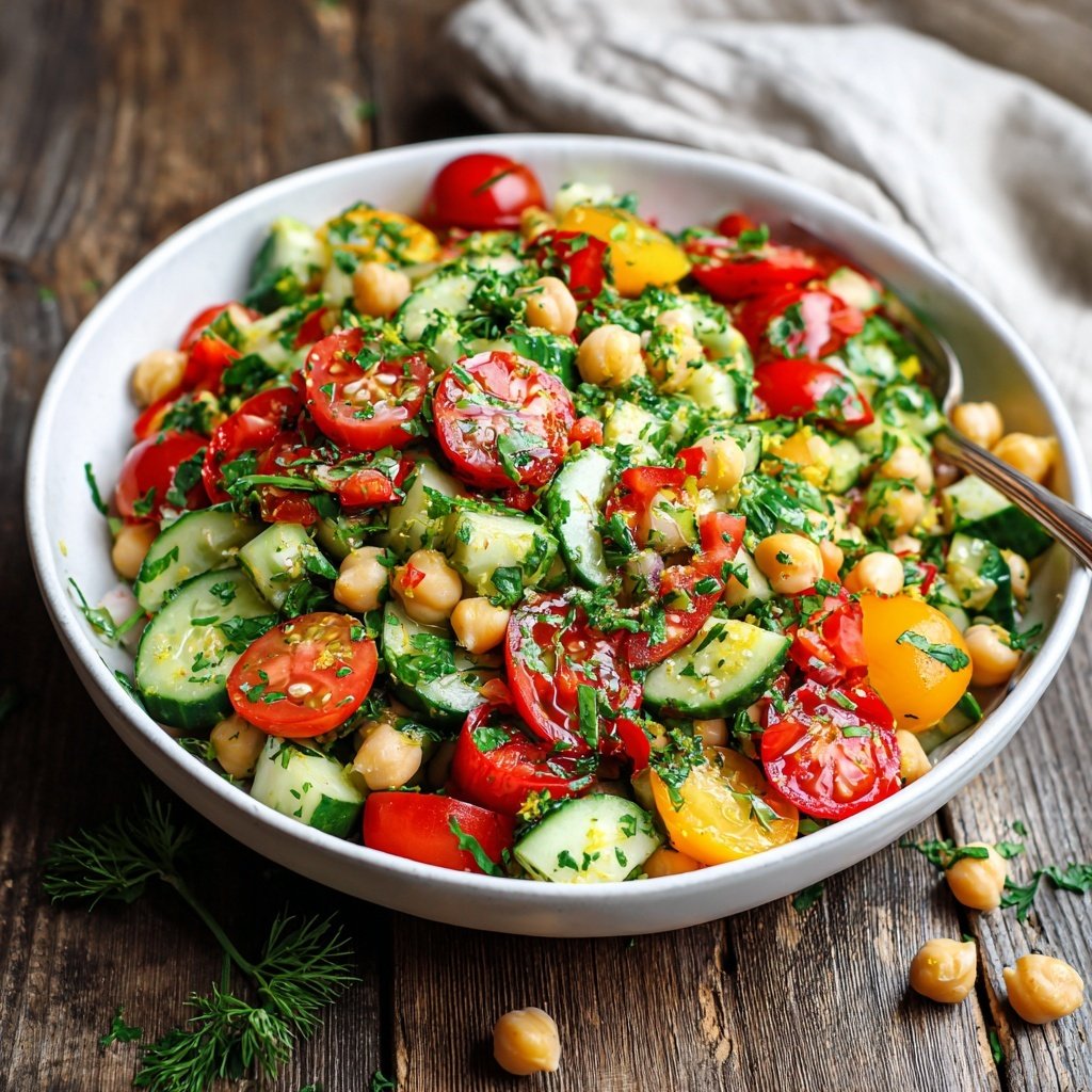 Mediterranean Chickpea And Cucumber Salad