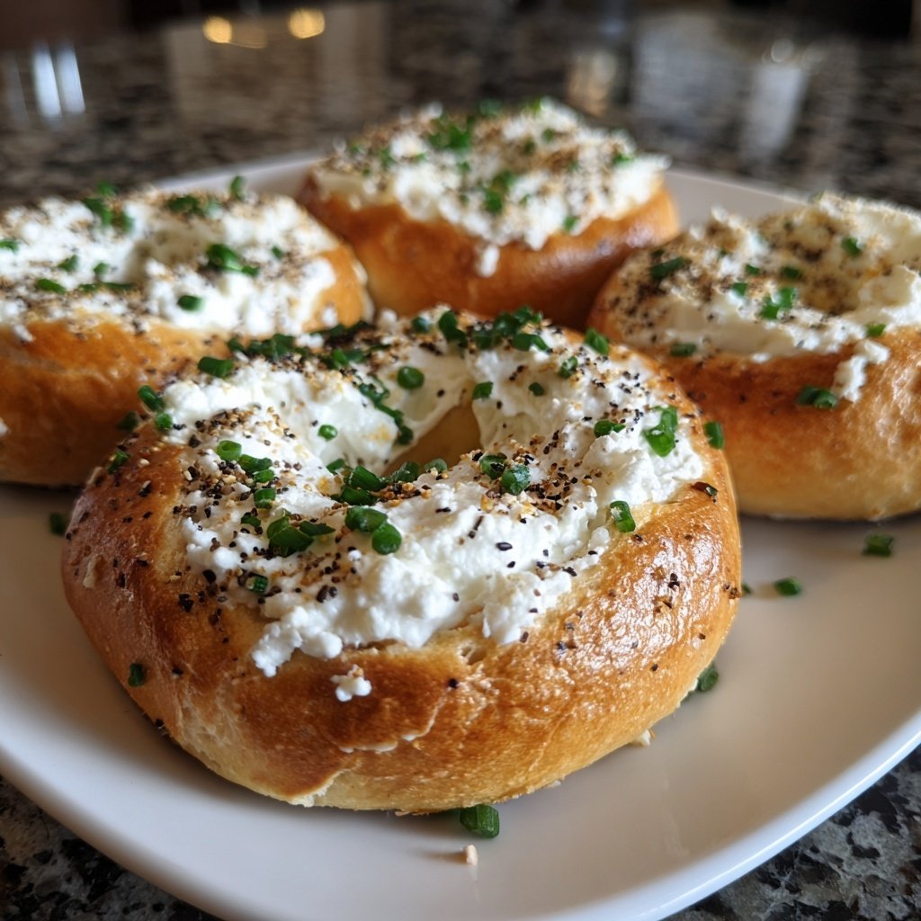 Protein Bagels With Cottage Cheese