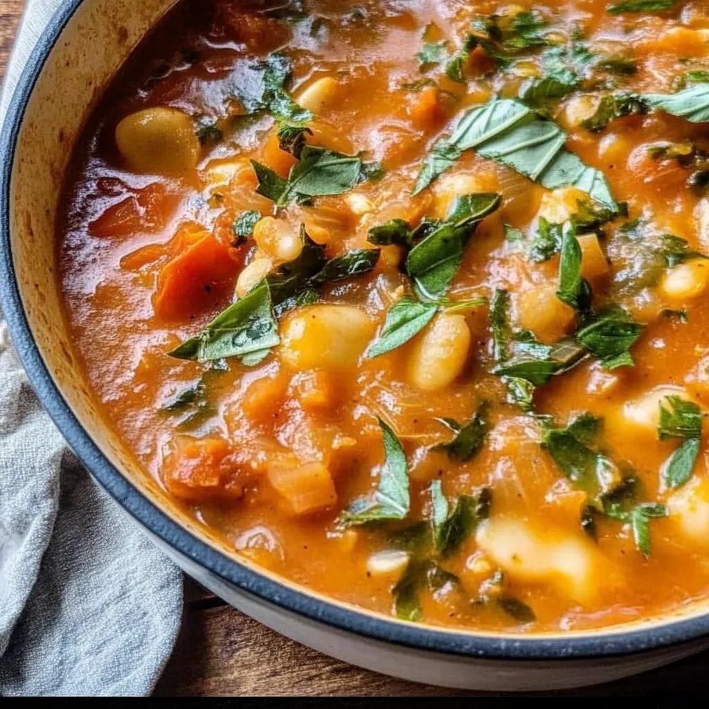 Creamy Vegan Tomato White Bean Stew
