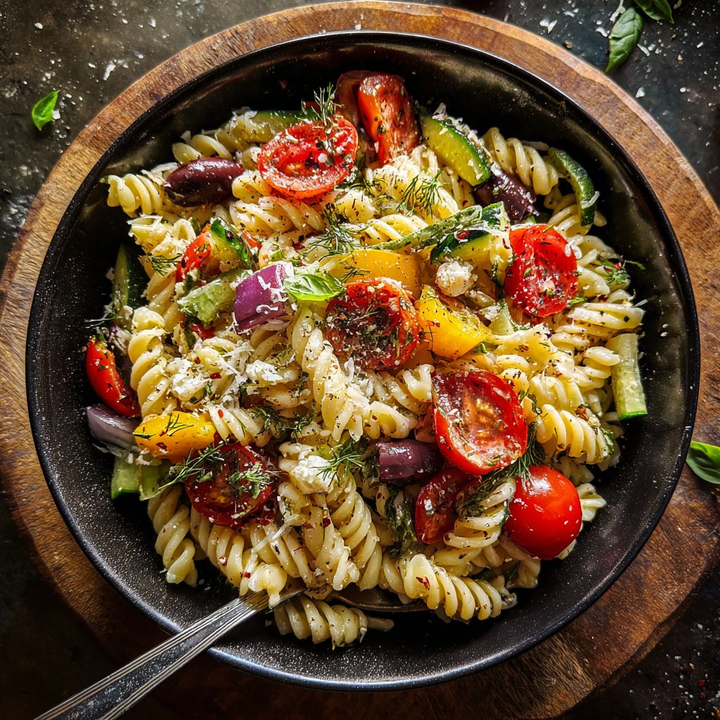 Easy Mediterranean Pasta Salad
