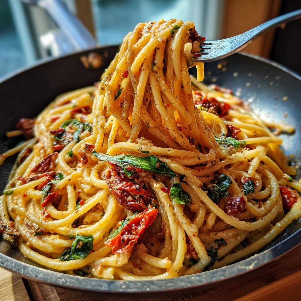 Creamy Sun-Dried Tomato Vegan Pasta 🌱🍝
