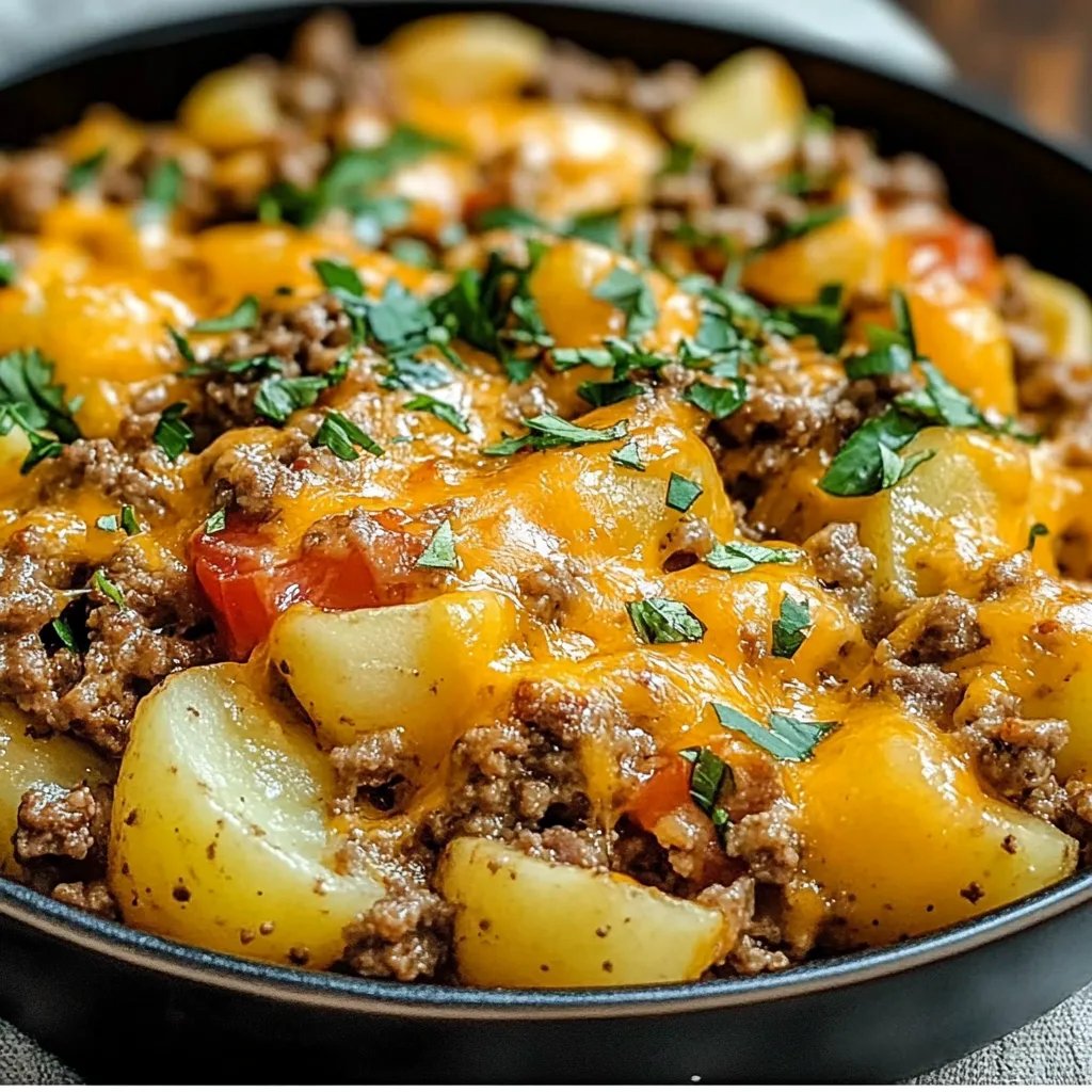 Cheesy Ground Beef & Potato Casserole