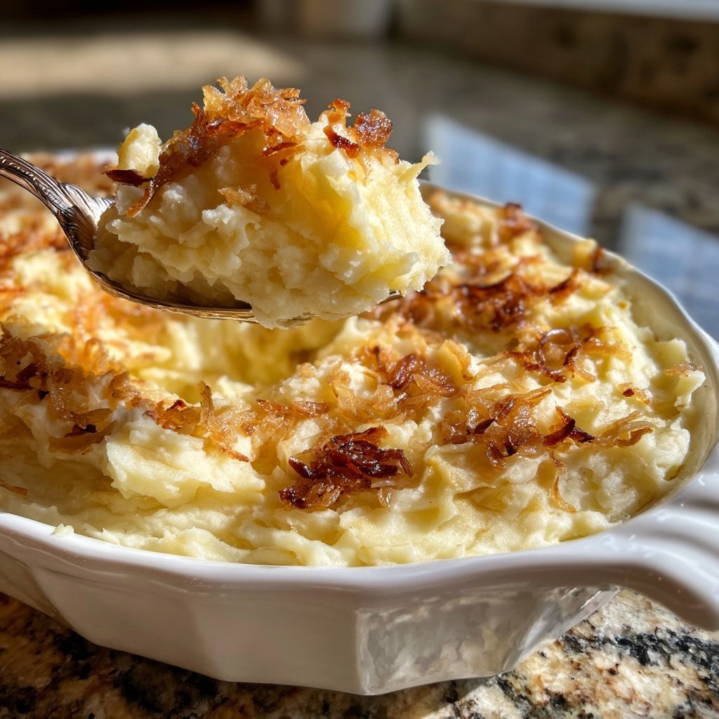 Best Ever Caramelized Onion Mashed Potatoes