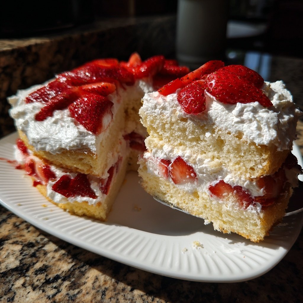 Strawberry Shortcake With Fluffy Whipped Cream
