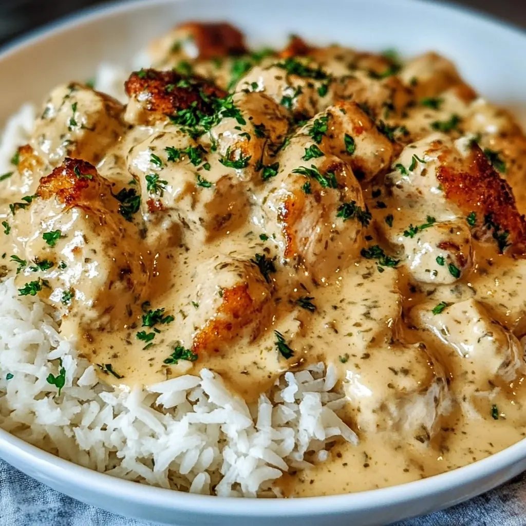 Creamy Smothered Chicken and Rice